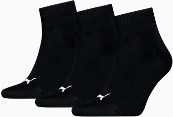 Puma Unisex Quarter Plain 3P schwarz
