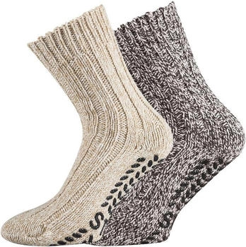 TippTexx 24 ABS-Socken Paar braun beige