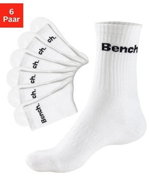 Bench Tennissocken 6er-Pack Fußpolsterung weiß