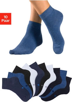H.I.S Jeans Kurzsocken 10-Paar Symbolen schwarz blau meliert jeans meliert weiß