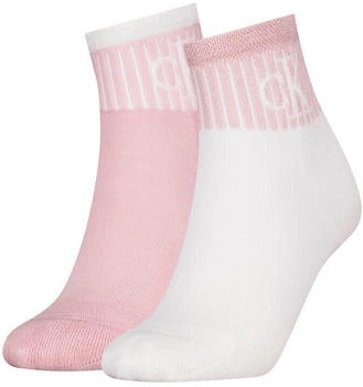 Calvin Klein Quarter Sock pink weiß 2er Pack