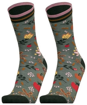 UphillSport Socken 'AUTUMN GARDEN' 2er Pack nahtlos grün
