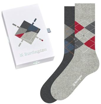 Burlington Tagessocke Crew Basic 2-Pack hellgrau dunkelgrau