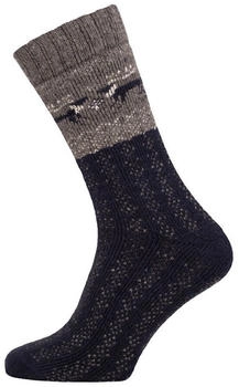 HomeOfSocks Wollsocken Thick Skandinavisch Rentier navyblau grau Paar
