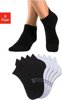 H.I.S Jeans Sneakersocken 8er-Pack verlängertes Bündchen schwarz