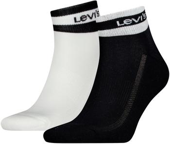 Levi's Unisex Quarter Socken schwarz weiß