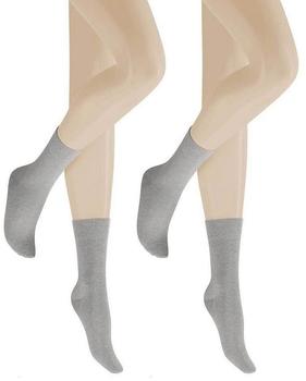 Hudson Only 2-Pack druckfreier Bund Socken silber 0502