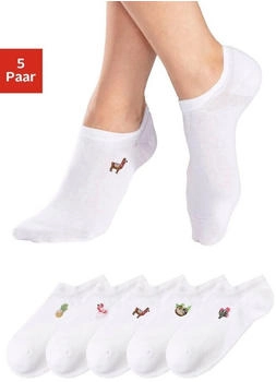 H.I.S Jeans Sneakersocken 5er-Pack Motivstickerei weiß