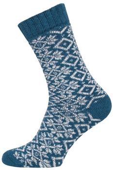 HomeOfSocks Wollsocke Hygge Wintermuster blau Paar