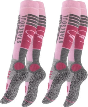 Stark Soul Ski Snowboard Socken Paar Spezialpolsterung rosa grau