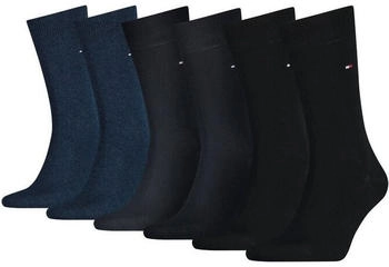 Tommy Hilfiger Socken 6-Paar gek&auml;mmte Baumwolle schwarz dunkelgrau navy