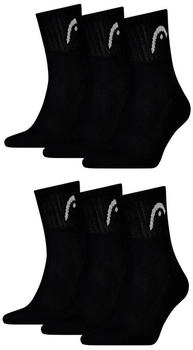 Head Herren Short Crew Sportsocken 6er-Pack schwarz