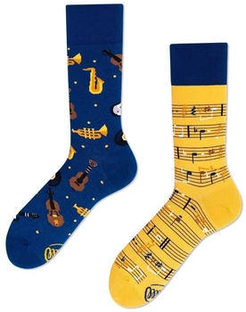 Many Mornings Socken MUSIC NOTES gelb blau