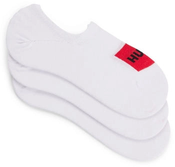 HUGO Füßlinge roten Logo-Labels 3er-Pack 50496082 weiß