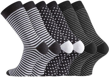 TippTexx 24 Paar Damen-Socken sortiert modische Motive Antiloch-Garantie