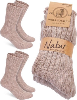 Brubaker Paar Wollsocken beige
