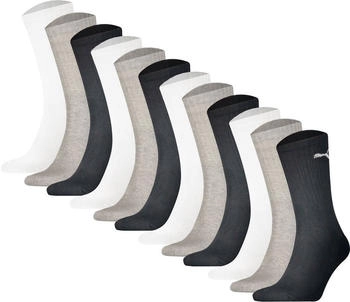 Puma Sportsocken 12er Pack Sport Crew Socken Logo schwarz weiß grau