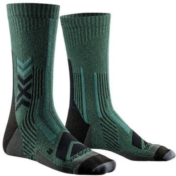 X-Socks Hike Perform Merino Crew Wandersocken dunkelgrün schwarz