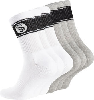Stark Soul Paar Sportsocken Retro-Design Frotteesohle grau weiß