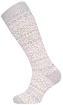 HomeOfSocks Kniestrümpfe Skandinavisch hellgrau Lammwolle Paar
