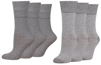 Tom Tailor Damen Socken 8er Streifen grau