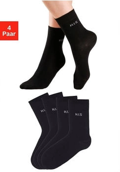 H.I.S Jeans Socken 4-Paar ohne einschneidendes Bündchen schwarz