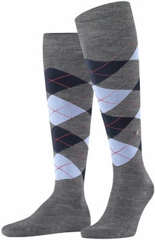 Burlington Kniestrumpf 'Manchester' Argyle-Muster concrete mel