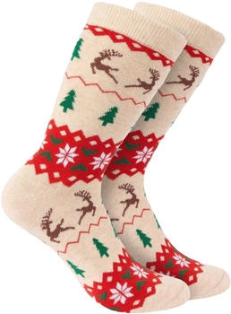 Brubaker Weihnachtssocken weihnachtsmuster beige baumwolle