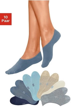 H.I.S Jeans Füßlinge Paar weit ausgeschnitten 2x jeans 1x ecru 2x beige 2x hellblau 2x marine 1x dunkelblau