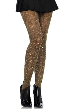 Leg Avenue Strumpfhose Glitzer-Effekten schwarz gold