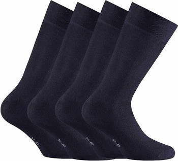 Rohner Basic Uni Socken 4er Pack bambus marine