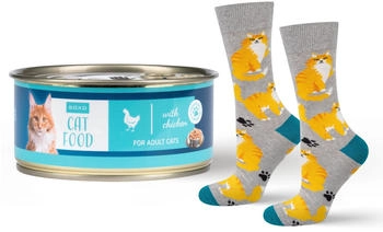 Soxo Herrensocken Katzen-Motiv