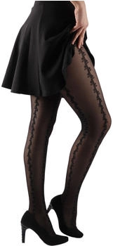 Giulia MirellaN1 Strumpfhose schwarz blau Blumenmuster