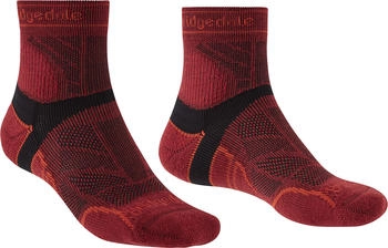 Bridgedale Men's Lightweight T2 Merino Sport 3/4 Crew red