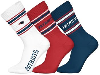 NFL Patriots 3er-Pack Crew Socken weiß rot blau