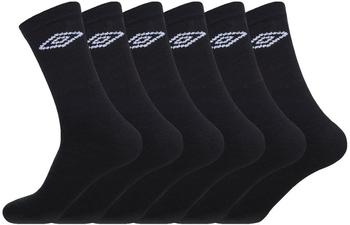 Umbro Rutschfeste Sportsocken Bewegungsfreiheit empfindliche Haut 6er Pack schwarz
