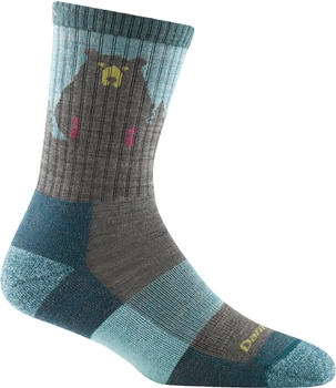 Darn Tough Bear Town Micro Crew Lightweight Cushn Wandersocken grau aqua