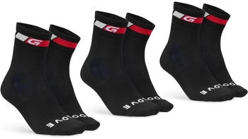 GripGrab 3PACK Classic Regular Cut Socken schwarz