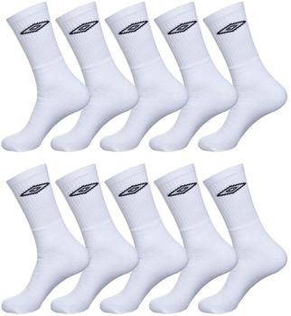 Umbro Sportsocken Perfekter Halt Bequem Angenehm 10er Pack weiß