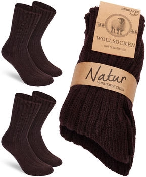 Brubaker Paar Wollsocken Schafswolle