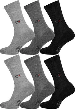 OCERA Paar Wellness Socken Baumwolle Frotteesohle handgekettelter Spitze grautöne 43-46