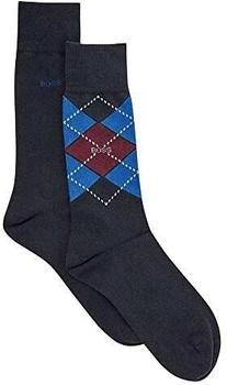 Hugo Boss 2P RS Argyle Col CC Socken dunkelblau schwarz 403