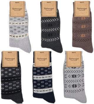 Brubaker Paar Norweger Wintersocken Thermosocken Farbmix