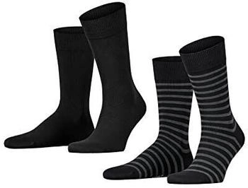 Esprit Gestreift Baumwolle Socken schwarz