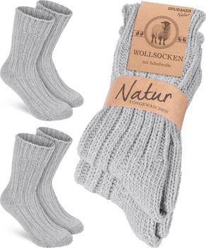 Brubaker Paar Wollsocken grau