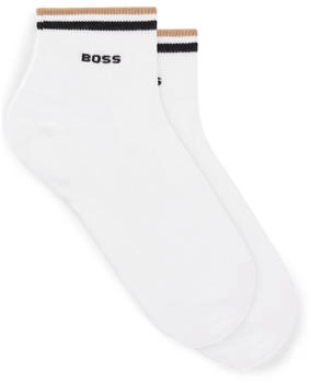 Hugo Boss Zweier-Pack kurze Socken Signature-Streifen 50491195 wei&szlig;