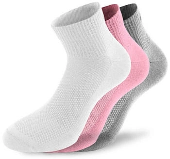 Lenz Performance Quarter Tech Socken grau weiss pink