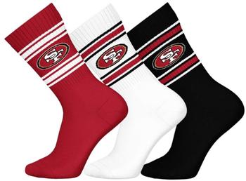 NFL 3er-Pack Crew Socken 49ERS rot weiß schwarz
