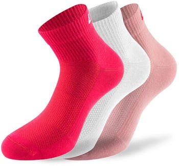 Lenz Performance Quarter Tech Socken weiss rot pink