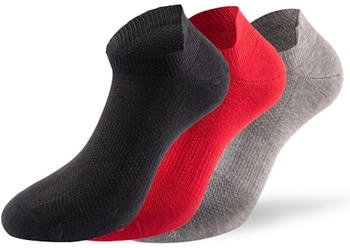 Lenz Performance Sneaker Tech Socken schwarz grau rot